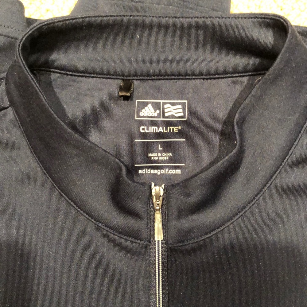 Adidas L Navy ClimaCool 1/4 zip pullover sweater